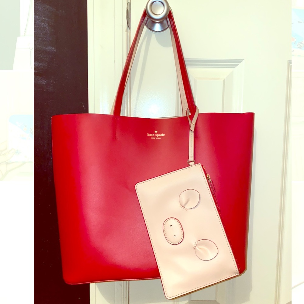 Kate Spade Year of the Pig red leather tote